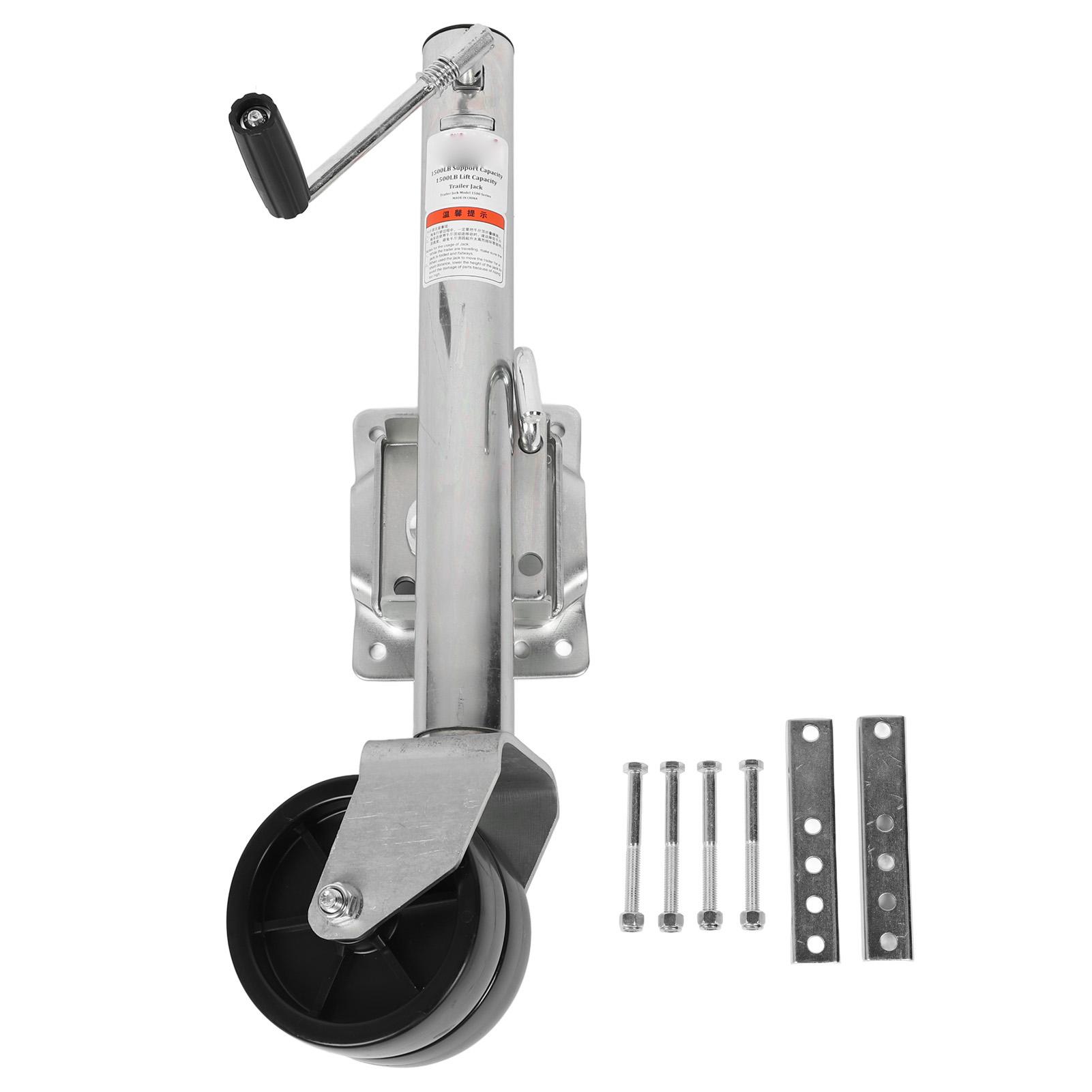 Aimo Unisex Trailer Jack 1500Lbs Capacity Heavy Duty 6In Dual Wheel Adjustable Swivel Trailer Stand Legs For Atv Rv Utv Yacht