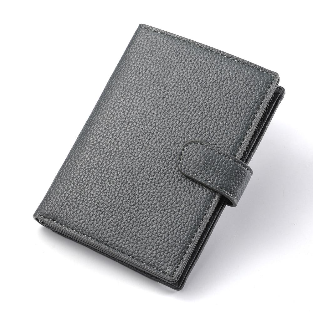 Men Leather Long Wallet Large Capacity Card Holder Passport Pocket Zipper Coin Purse Business Clutch Wallet Unisex Travel Organizer Clutch