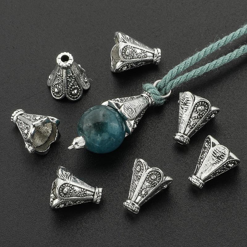 100 Stück Vintage Legierung Blume Abstandshalter Perlen - Blütenblattförmige Kappen für DIY Schmuckherstellung, Quasten-Halsketten- & Ohrring-Verbinder