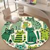 1pc Cat Family Office Round Area Rug, Indoor Mat Suitable ForOffice, Under Office Chairs Bedroom Living Room Home Decor, Room Deco N58