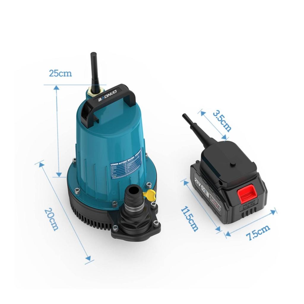 Submersible Water Pump with 21V Electric Cordless for Gardeners, Aquarium Hobbyists,
