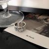 Yinruitai S925 Sterling Silver Wide Band Ring: Women's Retro Fashion Open Finger Ring, Trendy Index Finger Accessory.