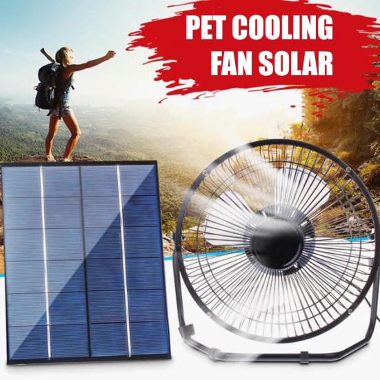 Solar Panel with 8-Inch Fan Brushless Motor 5.5W Polycrystalline Solar Cooling Fan Outdoor Ventilation Adjustable Wind Speed Chicken Coop Solar Fan