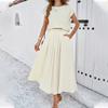 Spring and Summer Temperament Casual Solid Color Sleeveless Vest Top Skirt Suit
