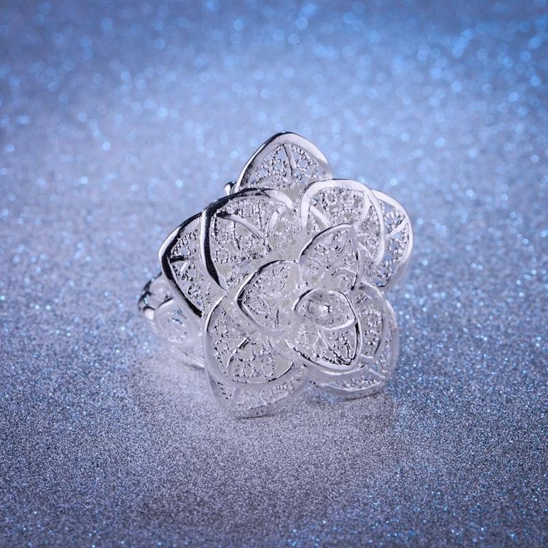 

Copper Gold plated Women Wedding Flower Ring Jewelry Simple Design Lovely Free Shipping Factory Price R116 8