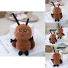 Cartoon Creative Cockroach Plush Keychain With Pp Cotton Fill For Novelty Bag Decor