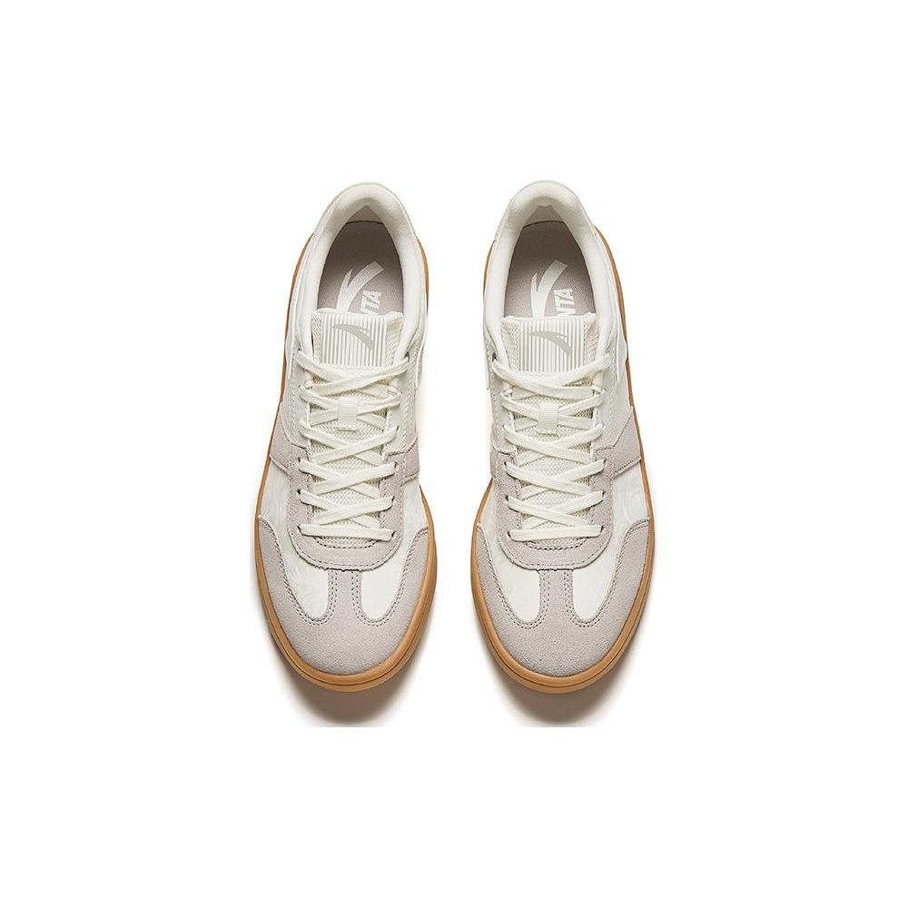 New Anta German Training Anti Slip Wear Resistant Lightweight Breathable Low Top Skateboard Shoes Men's White Gray 912428005-1