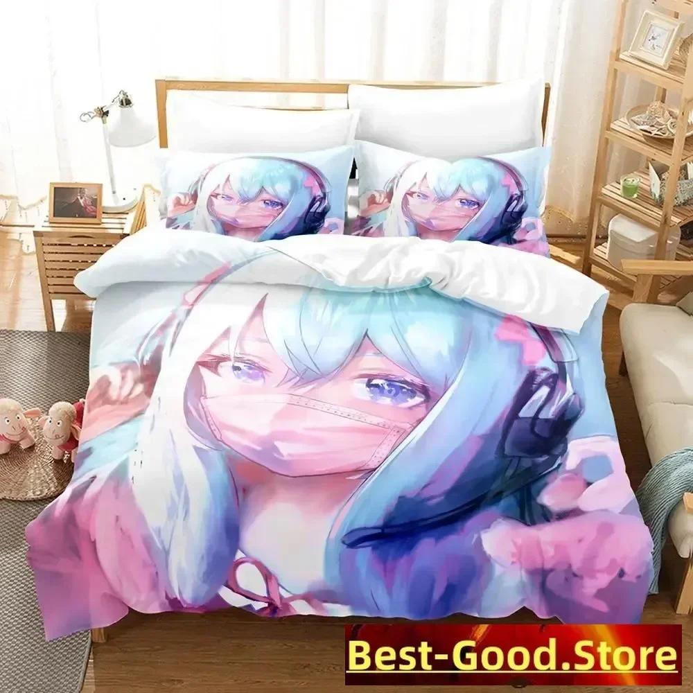 New Sagiri Izumi Bedding Set Cartoon Anime Three-Piece Set Adult Kid Bedroom Duvetcover Sets 3D Kawaii Girls