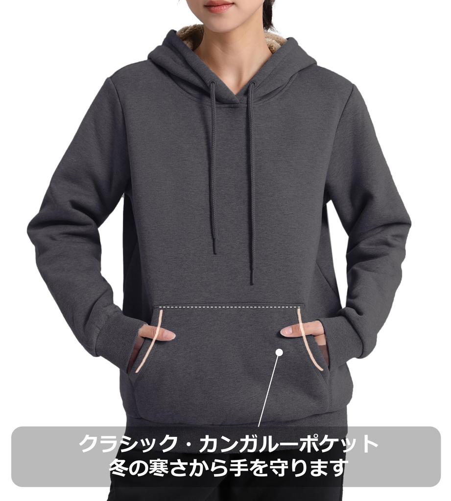 TACVASEN Comfortable Winter Duck Size 2XL Women's Fleece-Lined Hoodie, Warm, Loungewear, Bike/Hiking Wear, Outerwear, Thick, Fleece-Lined, Gray,