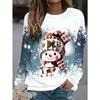Western Cross-Border Christmas Element Printed Round Neck Long Sleeve Pullover Loose Fashion Sweatshirt