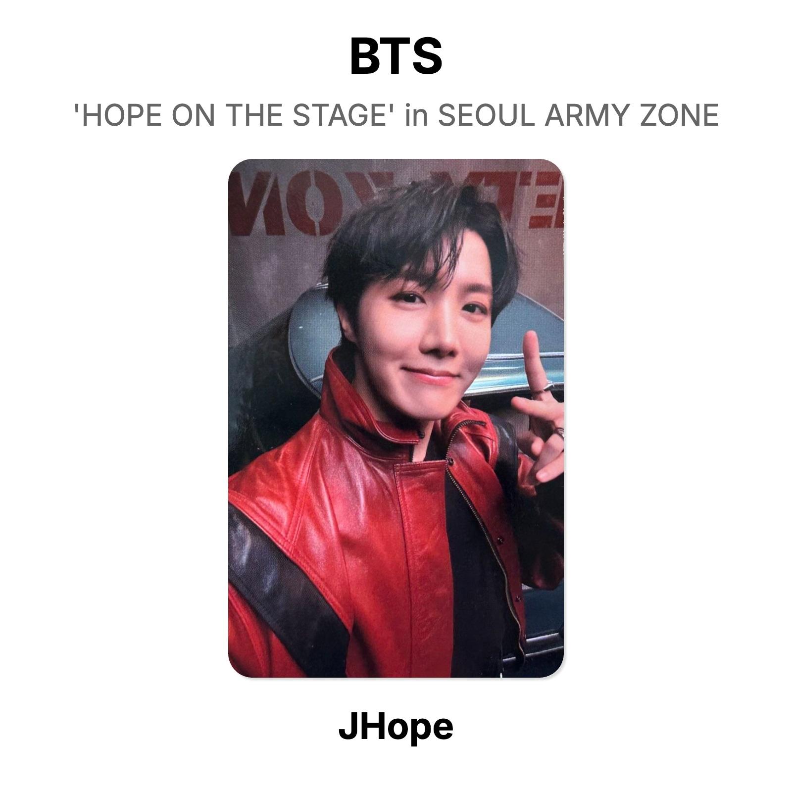 BTS j-hope Tour  HOPE ON THE STAGE  in SEOUL ARMY ZONE Official Photocard J-Hope