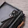 Kohudsolja vax läder plånböcker för män Rfid Retro Casual Dubbel dragkedja Kort slimmad plånbok