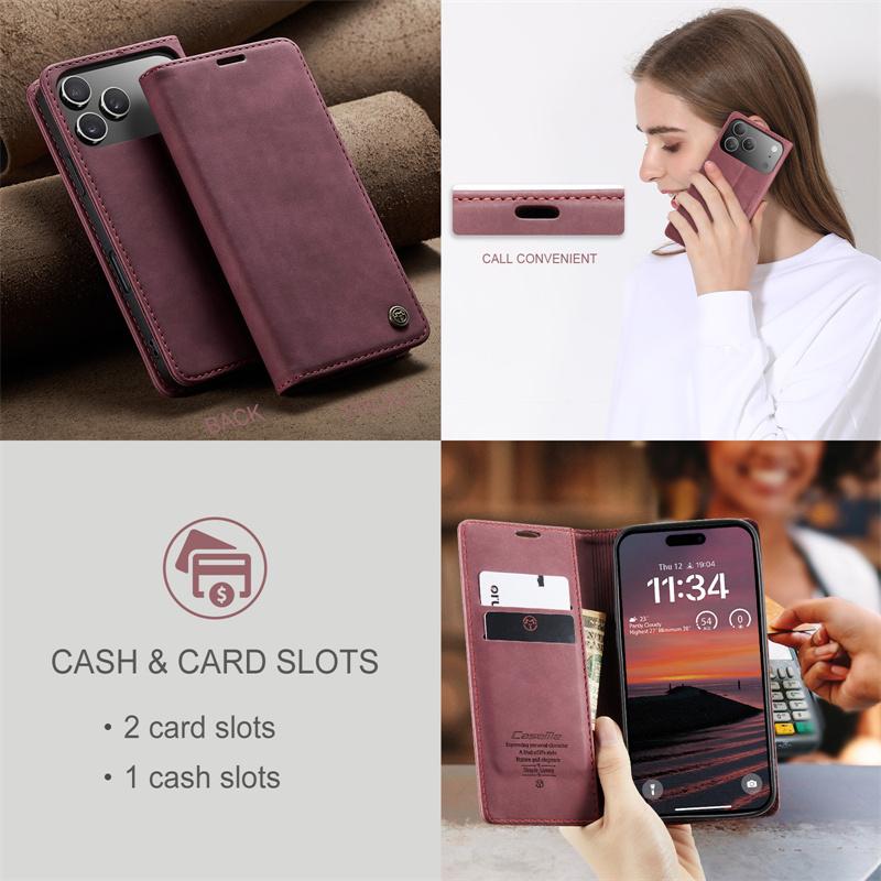 Business Magnetic Flip Leather Phone Case for iPhone 17 16 15 14 Pro Plus Air 16E 13 12 11 Pro Max Kickstand Card Wallet Cover