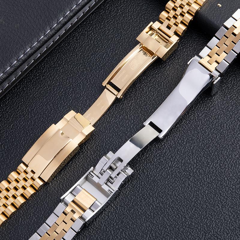 316L Stainless Steel Watchband 20mm Wristband For Rolex Strap For DAYTONA SUBMARINER DATEJUST Watch Accessories Fold Buckle