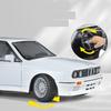1/24 BMW M3 E30 Toy Car Model Diecast Metal Vehicle Miniature Pull Back Sound Light Doors Openable Collection Gift For Kid Boys
