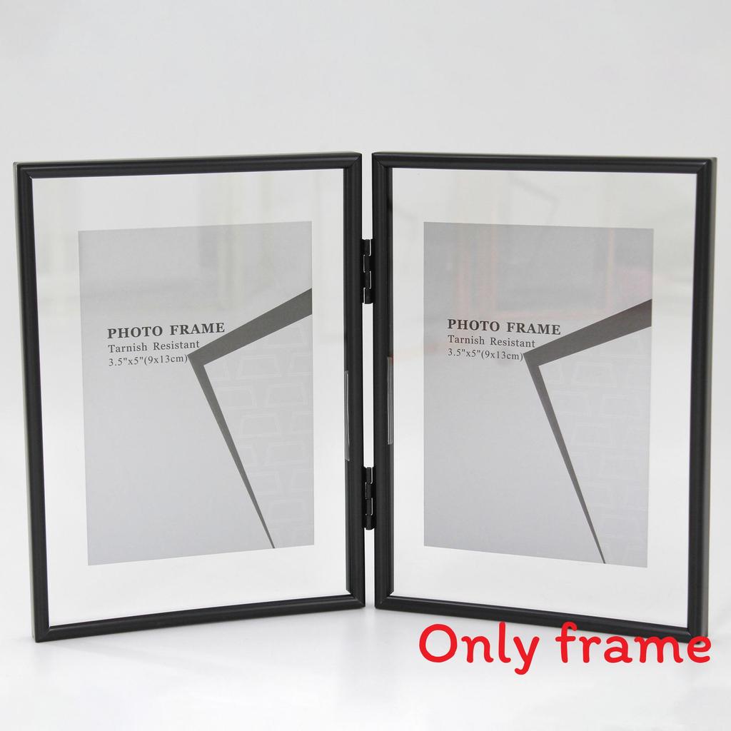 7 And 5 Inch Double Sided Transparent Fold Dual Photo Frame For Home Decor