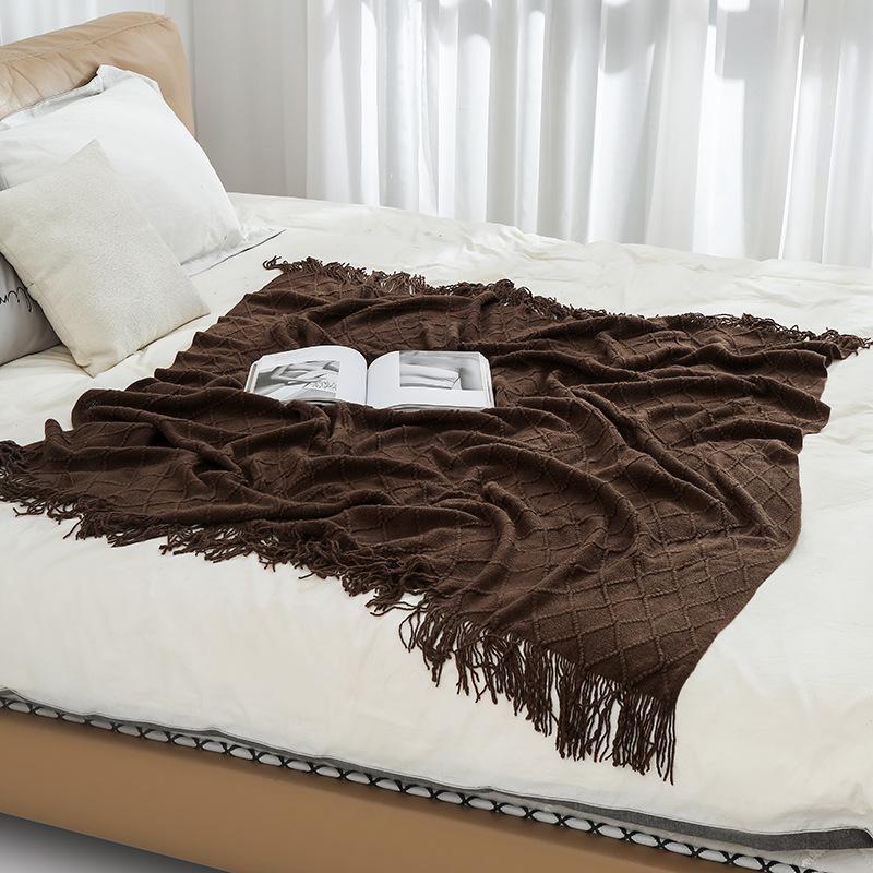 Throw Blanket for Couch Soft Living Room Home Decor Knitted Twin Size Blanket, Outdoor Lightweight Breathable Summer Warm Woven
