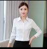 Korean Style Women's Long Sleeve White Blouse - Casual, Plus Size, Anti-Exposure Shirt