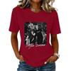 Unisex Casual Letter Print Neck Short Sleeve T-Shirt for Everyday Wear