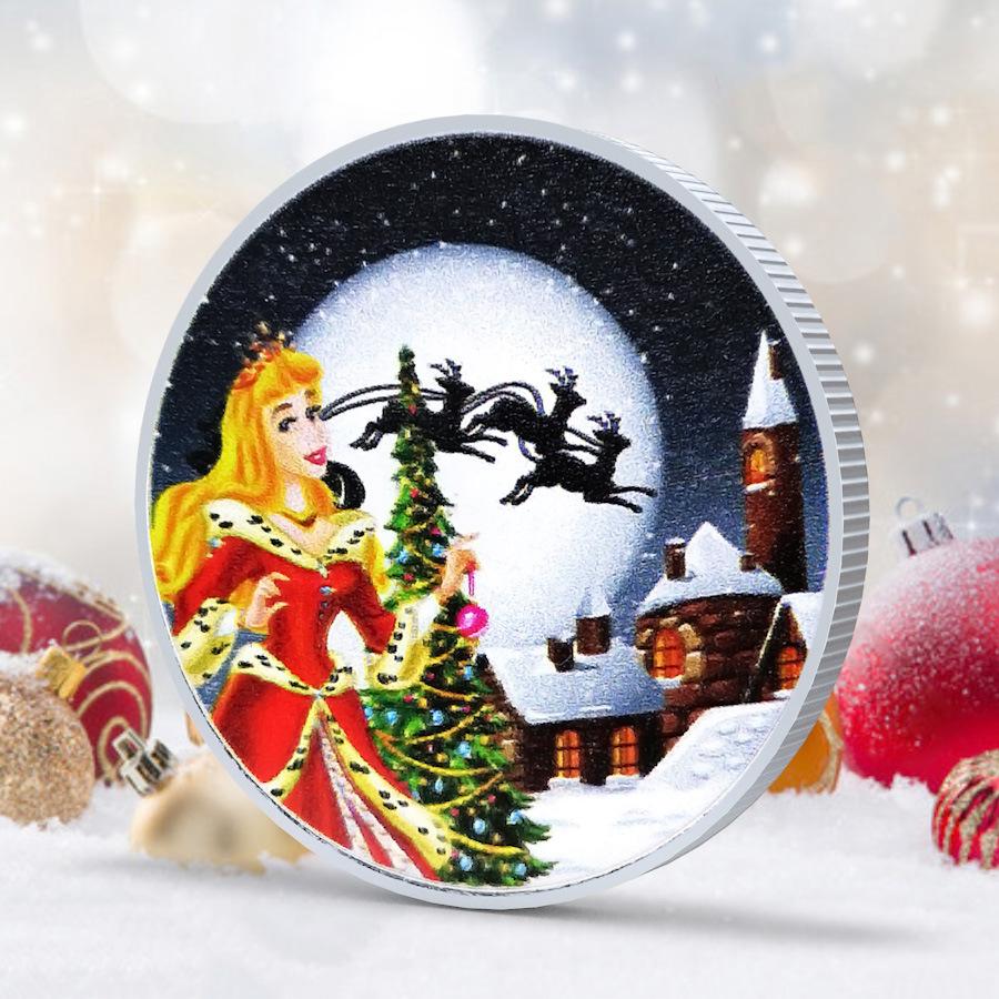 Christmas Snowman Colored Coins, Elizabeth Commemorative Medal Silver Coins, Christmas Eve Gifts, Tooth Fairy Colored Silver Coins