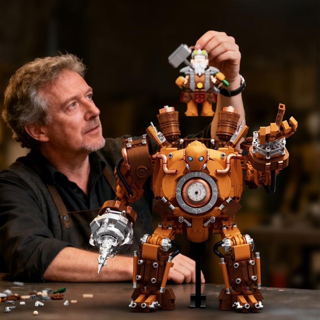 Building Blocks Steam Battle Robot Mecha Assembly Model Display Anime Character Toy Decorations Holiday Gifts Collectibles