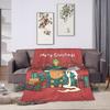 Bubu and Dudu Xmas Panda Couple Merry Christmas Soft Warm Blanket  Airplane Plush Bedding Throw Flannel Bedspread Sofa Bed Cover