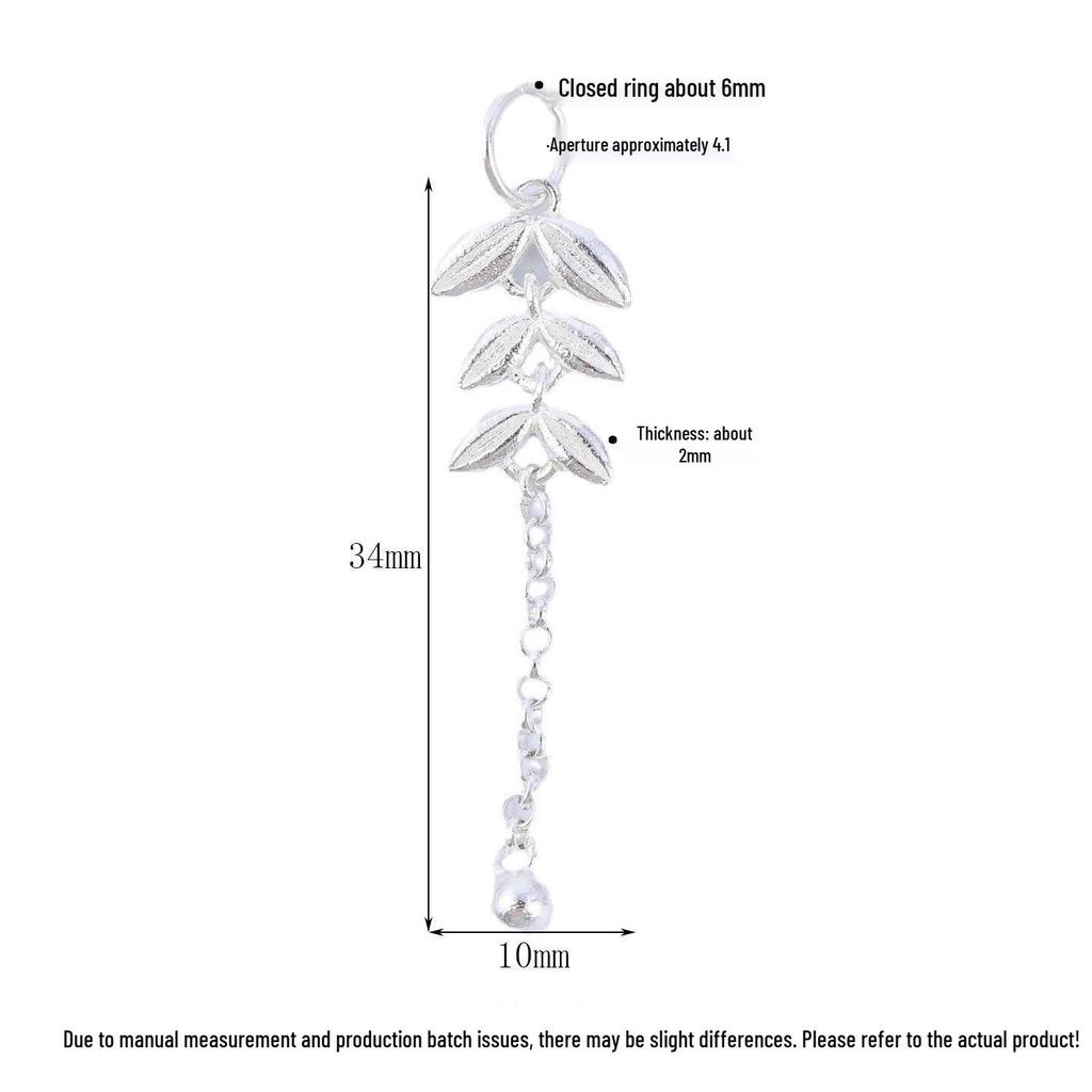 S925 Sterling Silver Wheat Ear Tassel Pendant for DIY Jewelry: Bracelet, Necklace, Earring.