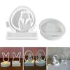 Easter Rabbit Candle Holder Mold for Candle Tealight Holder Decorations Gypsum Ornament, Hollow Flower Resin Mold