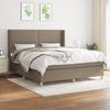 Slatted Bed Base with Mattress - Maison Exclusive - 180x200 Cm - Adjustable Headboard - Taupe