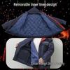 Men's Winter Anti-static Cotton-padded Work Jacket, Removable and Thickened for Warmth and Labor Protection.
