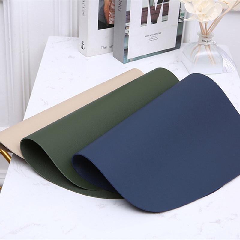Double-Sided Pu Leather Placemat Teacup Coasters Waterproof And Oil-Proof Table Mats Western Restaurant Heat-Insulating Mats