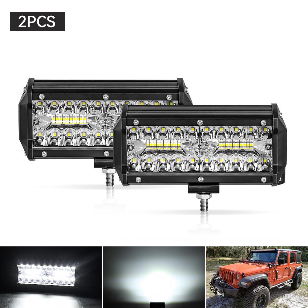 1/2Pcs 7 Inch Bar Light 4 Rows Work Light Combo Beam for Driving Offroad Boat Car Tractor Truck 4x4 SUV 12V 24V Headlight
