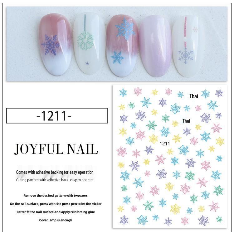 Festive Nail Art & Face Stickers - Snowflakes, Santa Hat, Reindeer, Penguin Photo Props