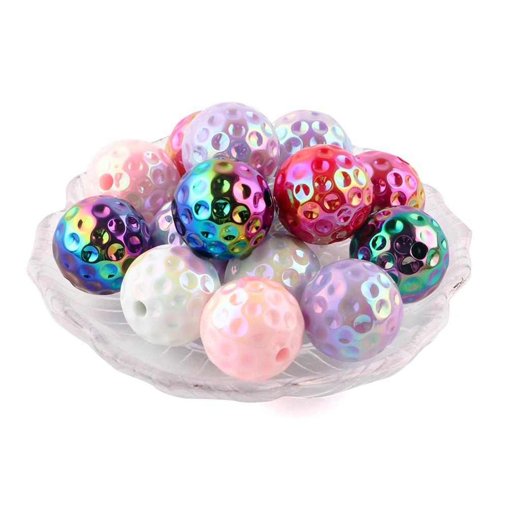 20Pcs Mix Colors 20mm Round Acrylic Beads Loose Rhinestone Bead Sugar Beads For Jewelry Making DIY Handmade Crafts Accessories