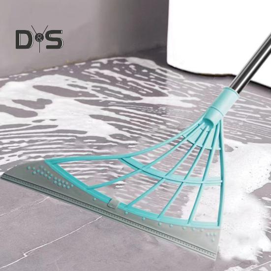 Silicone Broom Set Floor Cleaning Rubber Broom Multifunctional Broom Sweeper Ergonomic Design 45 Degree Bevel Broom