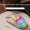 Q8 2.4 Wireless Bluetooth Transparent Mouse Tri-mode 7200PDI RGB Macro Defines Gaming Mouse Notebook Office Accessories