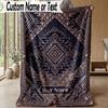 Aztec Theme Personalized Blanket Custom Name Print Cozy Flannel Household Blanket 1pc