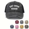 Letter Retro Washed Ripped Baseball Cap Breathable Mesh Cap Women'S Four-Season Sunshade Outdoor Versatile Cap Men