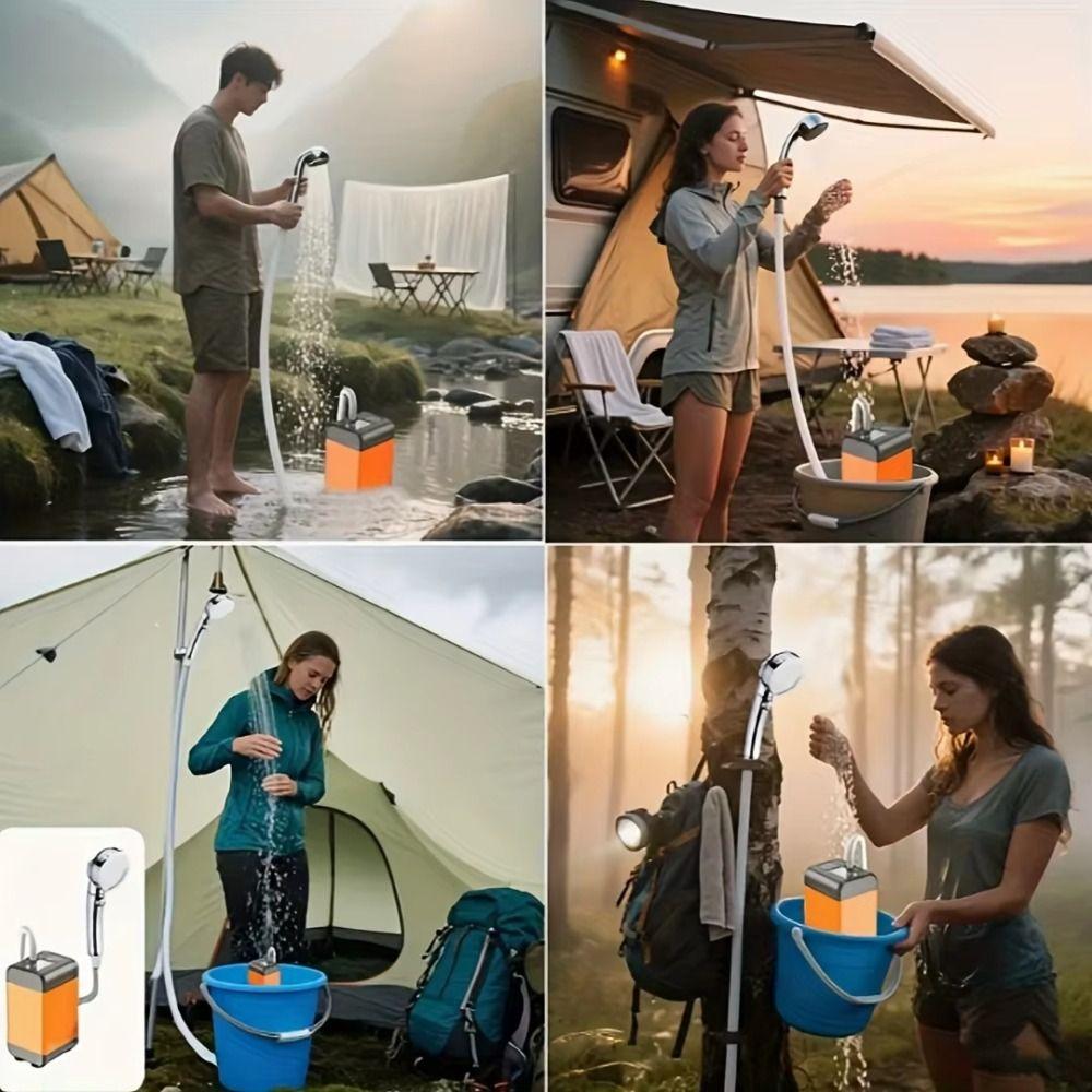 Mit Saugnapf Elektrische Dusche Lange Akkulaufzeit Wiederaufladbar Wasserpumpe Campingdusche Garten