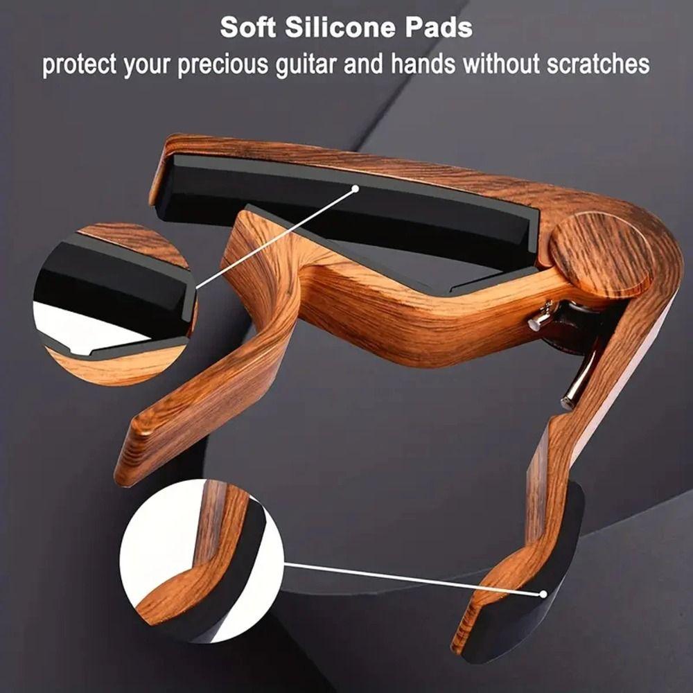 Stable Rubber Padded Guitar Capo Aluminum Zinc Zinc Alloy Guitar Pick Holder  Bass Guitar