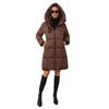Autumn and winter new medium and long models, thickened and upgraded large size fashion casual hooded solid color cotton jacket women