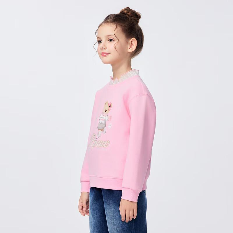 PawinPaw Girls' Cartoon Bear Round Neck Sweatshirt