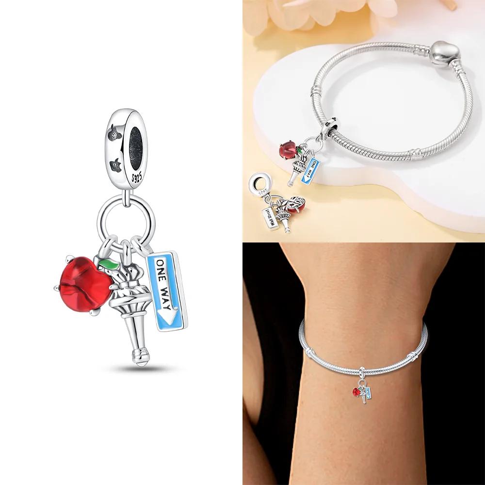 Charms Copper Original Scissors Hair Dryer Red Apple Cactus Beads Fit Bracelet Jewelry Women Diy Gift Necklace