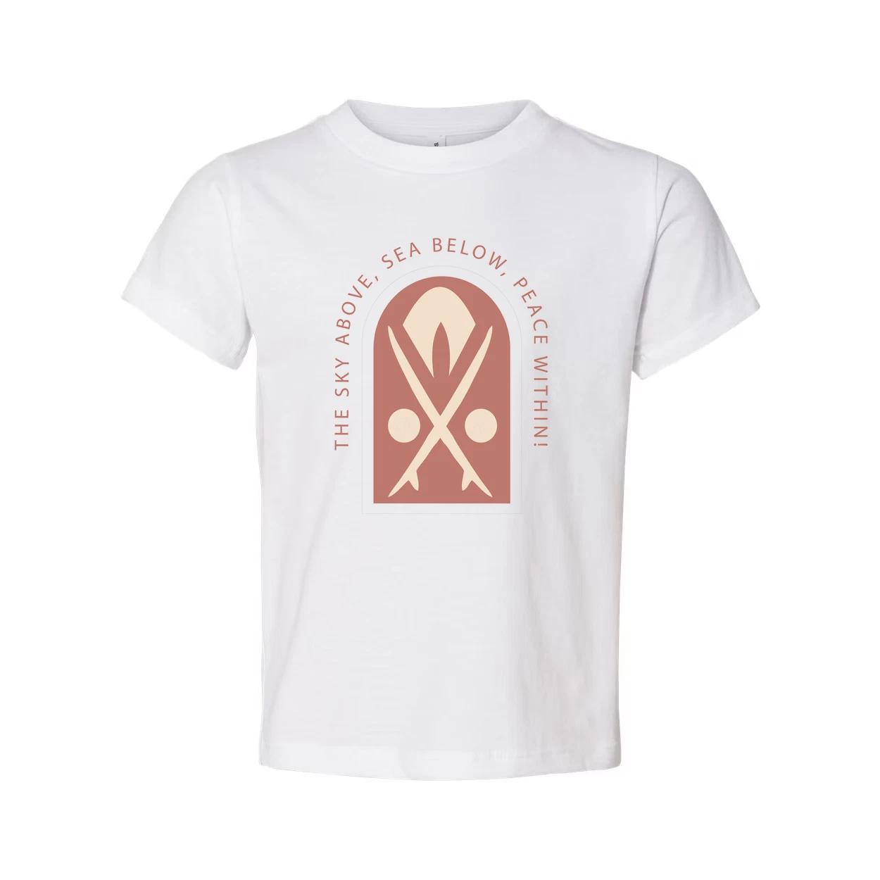 

Unisex Surfing The Sky Above Sea Below Peace Within Graphic Tee For Beach Lovers 2XL
