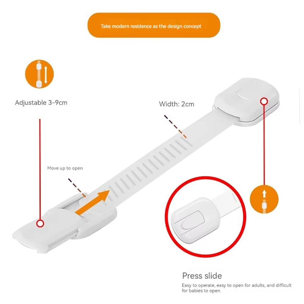 Cabinet Locks, Plastic Drawer Latches with Adhesive Tape, For Baby Proofing Kitchen Cabinets and