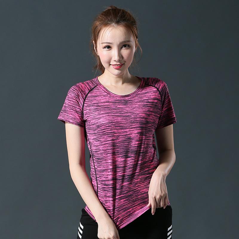 

Удобная футболка из ледяного шелка, женские летние футболки с короткими рукавами, скользкий материал, женские тренировочные сетчатые быстросохнущие топы 4XL ярко-розовый