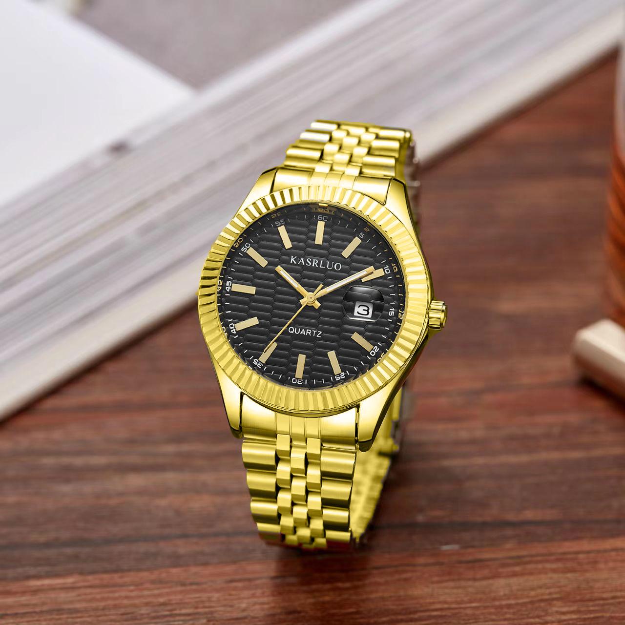 Casaro Men S Watch Business Simple Fashion Trend Calendar Steel Belt High-End Waterproof Men S Watch Exquisite men s model-41mm diameter