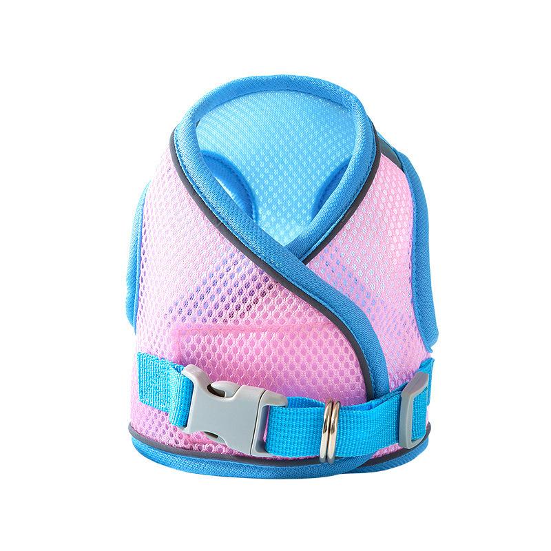 Summer Color Matching Leash Dog Chest Strap Vest Type Grid Breathable Walking Dog Leash Dog Chain Pet Cat Rope