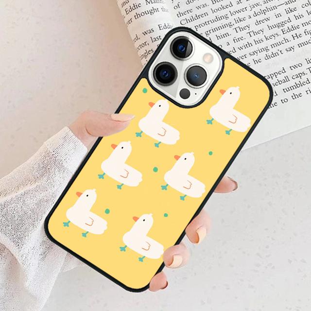 Cartoon Cute Animal Duck Phone Case For iPhone 17 Air 15 16 Cover 11 13 14 Pro Max 12 Plus Max Fundas