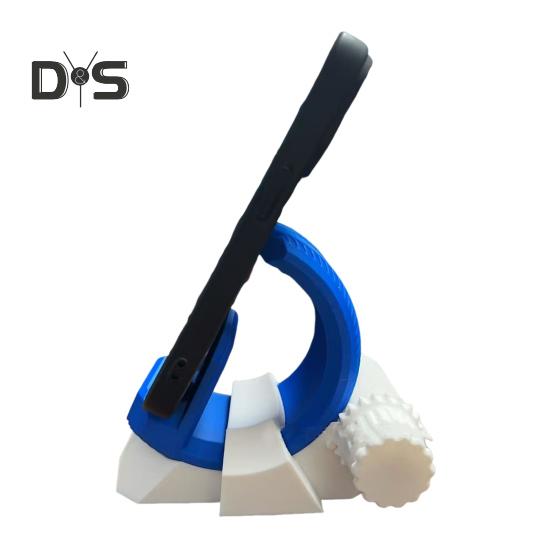 3D Printed Phone Stand Herringbone Gear Semicircular Phone Holder Universal Angle Adjustable Phone Stand for Home Travel Outdoor Use